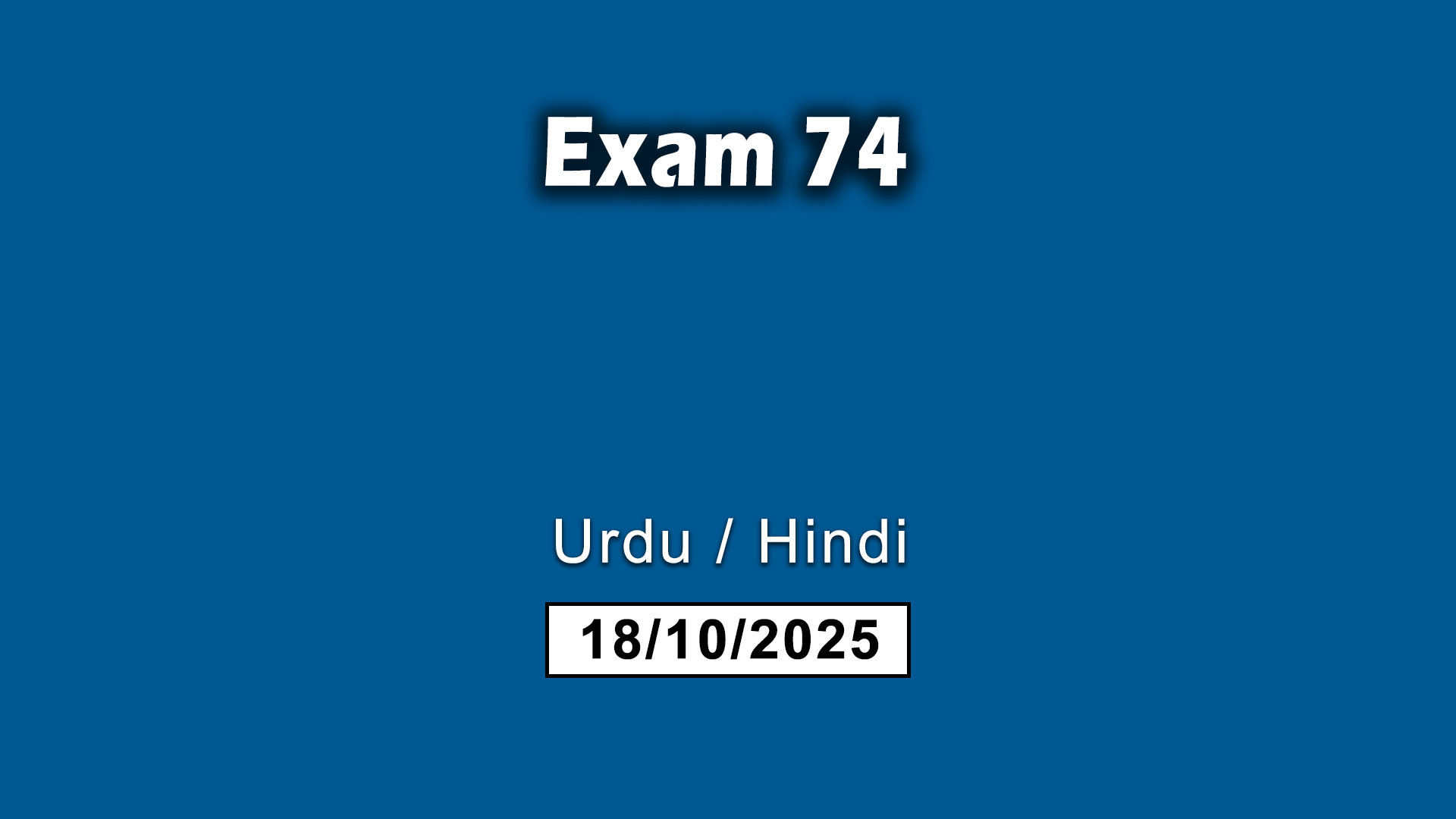 Exam 74